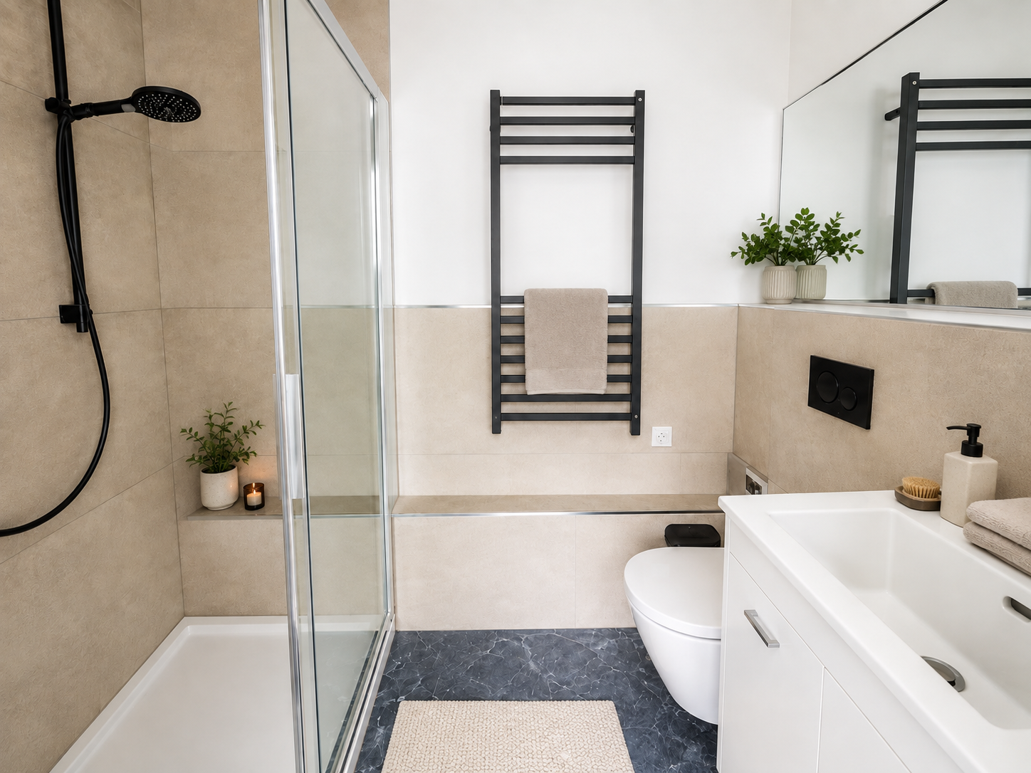 Bagno con doccia dell’ufficio a Bolzano-Gries